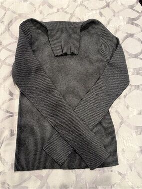 Classic Ribbed Knit Crewneck Sweater - Charcoal Gray Super Soft